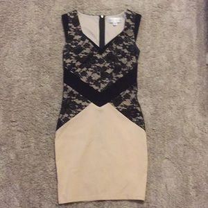 Cream and black lace dress. Size 0